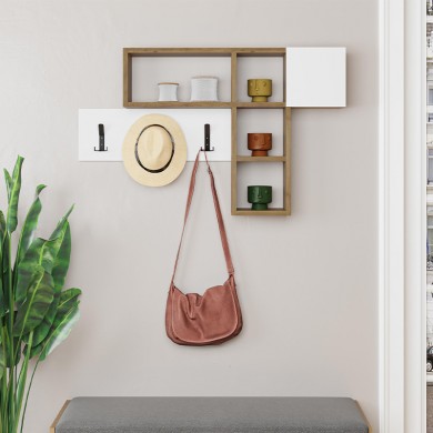 Game Megapap melamine wall hanger in oak-white color  99,5x15x61cm.