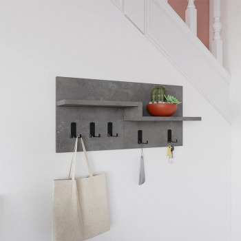 Harmon Megapap wall hanger made of metal - melamine color retro grey 65x15x31cm.