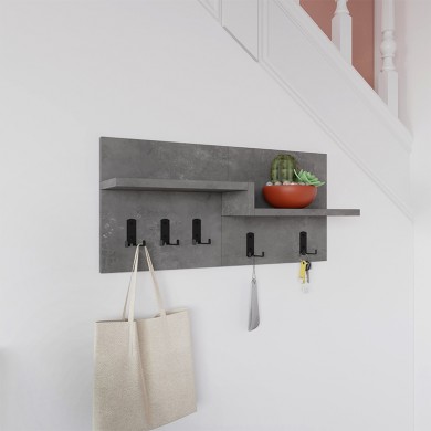 Harmon Megapap wall hanger made of metal - melamine color retro grey 65x15x31cm.