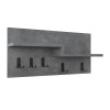 Harmon Megapap wall hanger made of metal - melamine color retro grey 65x15x31cm.