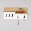 Harmon Megapap wall hanger made of metal - melamine color sapphire oak - white 65x15x31cm.