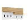 Harmon Megapap wall hanger made of metal - melamine color sapphire oak - white 65x15x31cm.