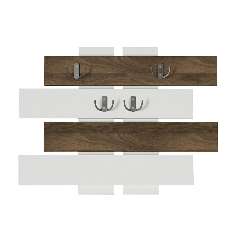 Holly Megapap melamine wall hanger in white - walnut color 80x5x60cm.