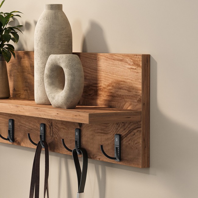 Κρεμάστρα τοίχου Kery Megapap χρώμα pine oak 91x11x20εκ.