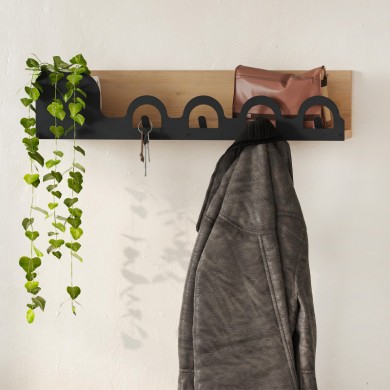 Liora Megapap wall hanger made of metal - melamine color sapphire oak 63x14x14cm.