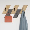 Livy Megapap wall hanger made of metal - melamine color sapphire oak - retro grey 75.2x1.8x45.3cm.