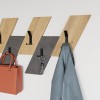 Livy Megapap wall hanger made of metal - melamine color sapphire oak - retro grey 75.2x1.8x45.3cm.