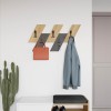 Livy Megapap wall hanger made of metal - melamine color sapphire oak - retro grey 75.2x1.8x45.3cm.