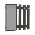 Folin Megapap melamine wall coat hanger with mirror in anthracite color 90x4x90cm.