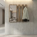 Folin Megapap melamine wall coat hanger with mirror in walnut color 90x4x90cm.