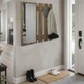 Folin Megapap melamine wall coat hanger with mirror in walnut color 90x4x90cm.
