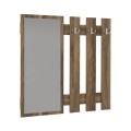 Folin Megapap melamine wall coat hanger with mirror in walnut color 90x4x90cm.