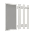 Folin Megapap melamine wall coat hanger with mirror in white color 90x4x90cm.