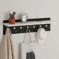 Wall hanger Popy Megapap made of metal - melamine color white - black 80x15.2x20.3cm.