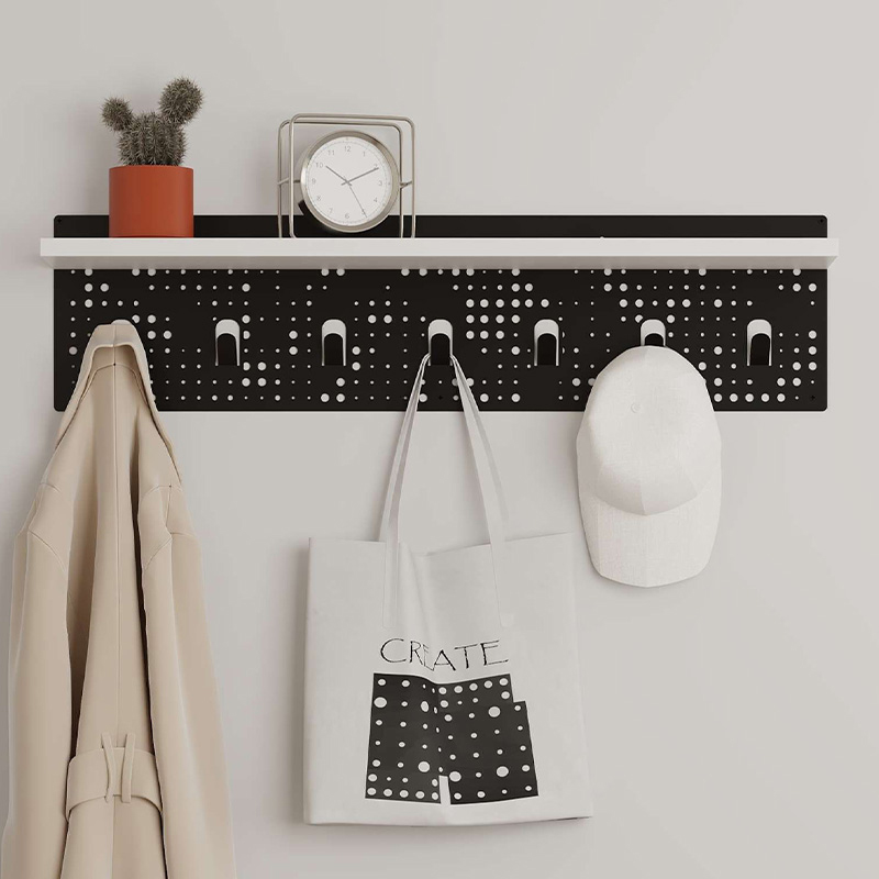 Wall hanger Popy Megapap made of metal - melamine color white - black 80x15.2x20.3cm.