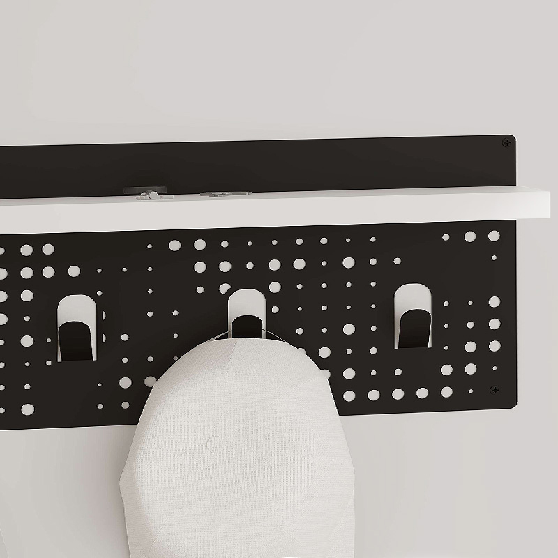 Wall hanger Popy Megapap made of metal - melamine color white - black 80x15.2x20.3cm.