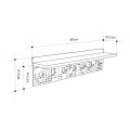 Wall hanger Popy Megapap made of metal - melamine color white - black 80x15.2x20.3cm.