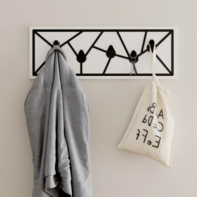 Trace Megapap wall hanger made of metal - melamine color white 74,6x1.8x26,6cm.