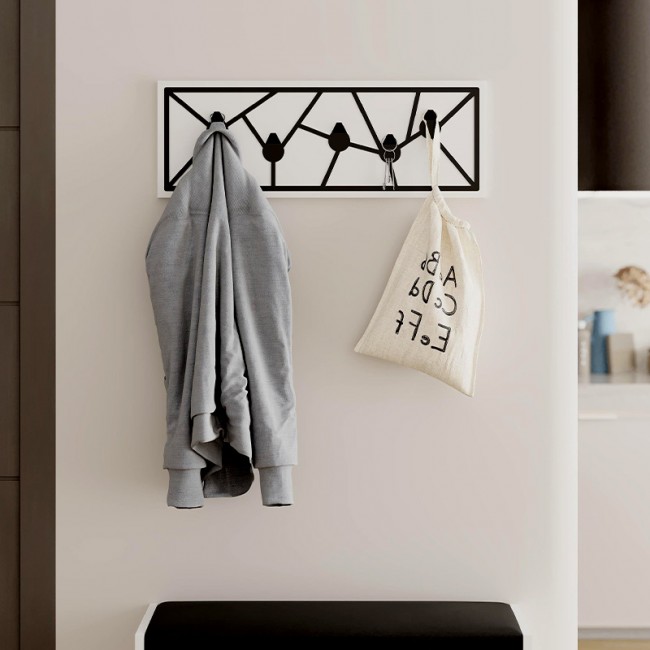 Κρεμάστρα τοίχου Trace Megapap χρώμα λευκό 74,6x1,8x26,6εκ.