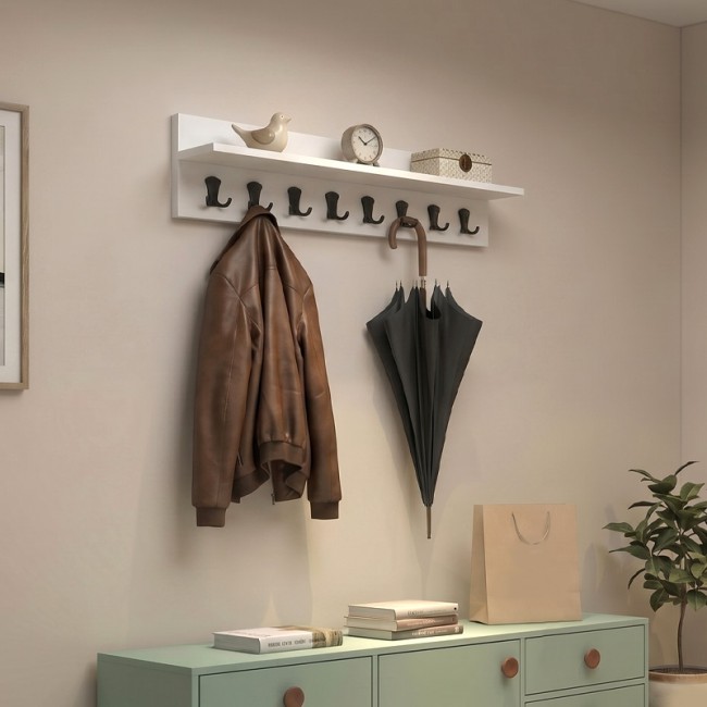 Κρεμάστρα τοίχου Vettini Megapap χρώμα λευκό 100x12x20εκ.