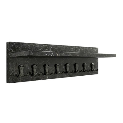 Κρεμάστρα τοίχου Vettini Megapap χρώμα μαύρο εφέ μαρμάρου 100x12x20εκ.