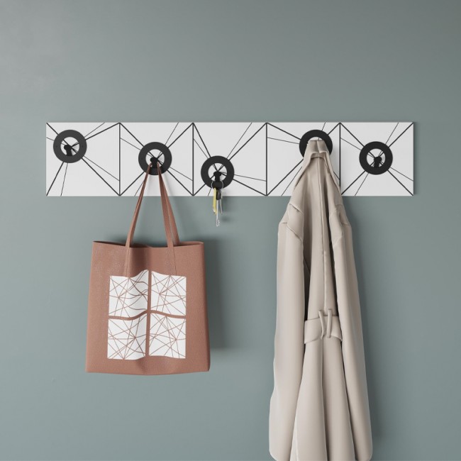 Vizy Megapap wall hanger made of metal - melamine color white 90x1.8x18cm.