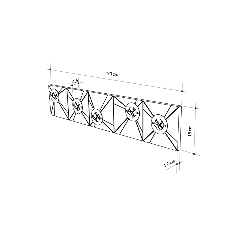 Vizy Megapap wall hanger made of metal - melamine color white 90x1.8x18cm.