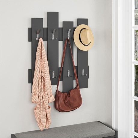 Wave Megapap melamine wall hanger in anthracite color 64x4x81cm.