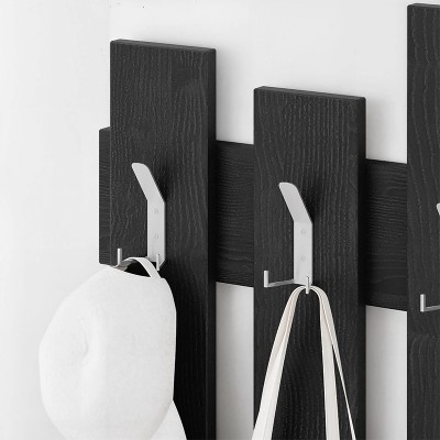 Κρεμάστρα τοίχου Wave Megapap χρώμα black wood 64x4x81εκ.