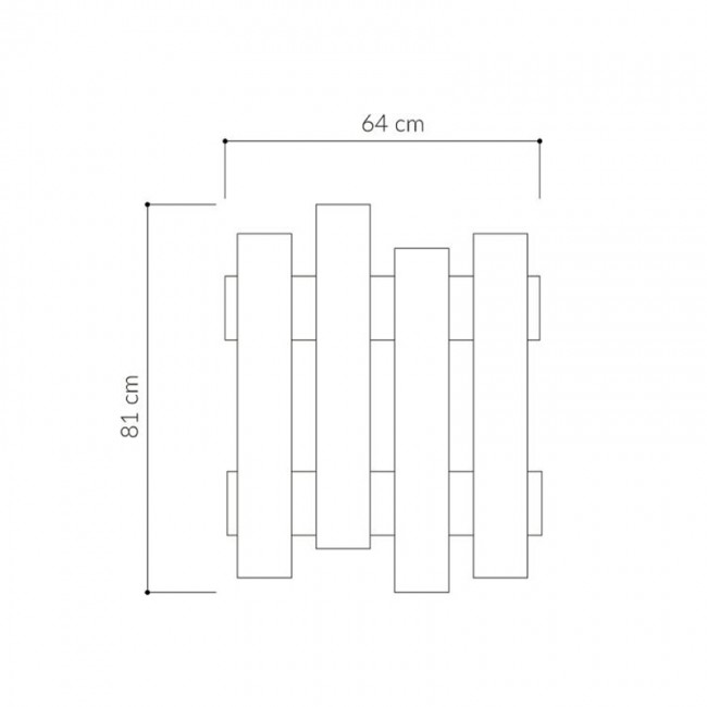 Κρεμάστρα τοίχου Wave Megapap χρώμα black wood 64x4x81εκ.