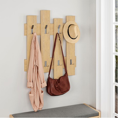 Wave Megapap melamine wall hanger in natural beech color 64x4x81cm.