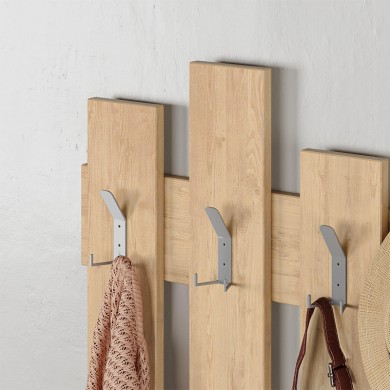 Wave Megapap melamine wall hanger in natural beech color 64x4x81cm.