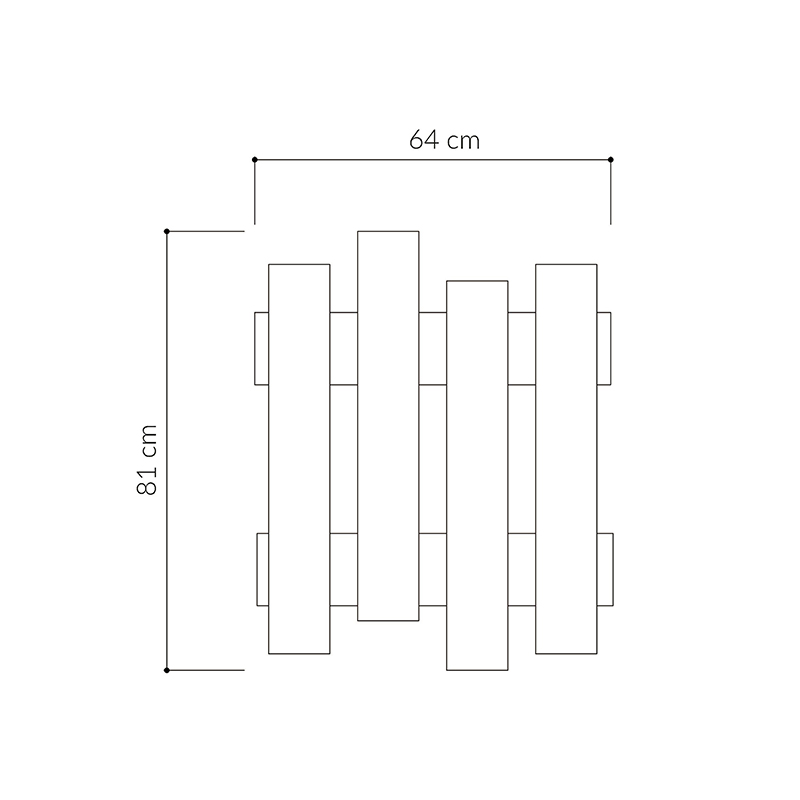 Wave Megapap melamine wall hanger in white color 64x4x81cm.