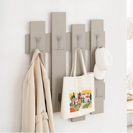 Wave Megapap melamine wall hanger in sandstone color 64x4x81cm.
