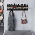 Welcome Megapap wall hanger made of metal - melamine color black - sapphire oak 86x15.2x29cm.