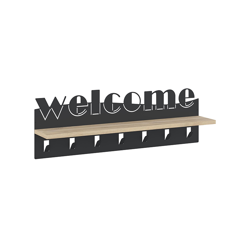 Welcome Megapap wall hanger made of metal - melamine color black - sapphire oak 86x15.2x29cm.