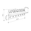 Welcome Megapap wall hanger made of metal - melamine color black - sapphire oak 86x15.2x29cm.