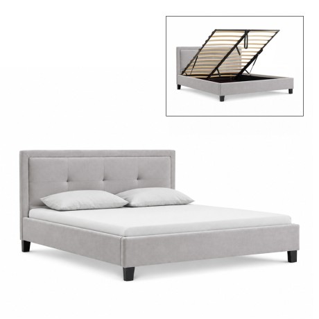 BECO Bed (for Mattress 150x200cm) Light Grey Fabric