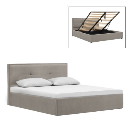 BECO Bed (for Mattress 160x200cm) Light Grey Fabric