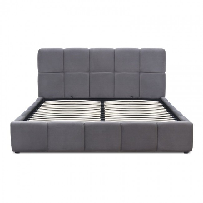 Κρεβάτι Elora Megapap βελούδινο με αποθηκευτικό χώρο χρώμα γκρι 160x200εκ.
