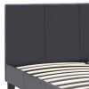 Κρεβάτι Flat Megapap από τεχνόδερμα χρώμα μαύρο ματ 140x190εκ.