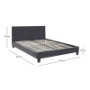 Κρεβάτι Flat Megapap από τεχνόδερμα χρώμα μαύρο ματ 140x190εκ.