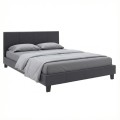 Flat Megapap PU leather bed in black matte color 150x200cm.