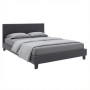 Flat Megapap PU leather bed in black matte color 150x200cm.