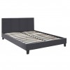 Κρεβάτι Flat Megapap από τεχνόδερμα χρώμα μαύρο ματ 150x200εκ.