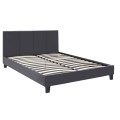 Flat Megapap PU leather bed in black matte color 150x200cm.
