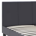 Flat Megapap PU leather bed in black matte color 150x200cm.