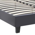 Flat Megapap PU leather bed in black matte color 150x200cm.