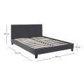 Flat Megapap PU leather bed in black matte color 150x200cm.
