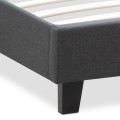 Κρεβάτι Flat Megapap υφασμάτινο χρώμα ανθρακί 120x200εκ.